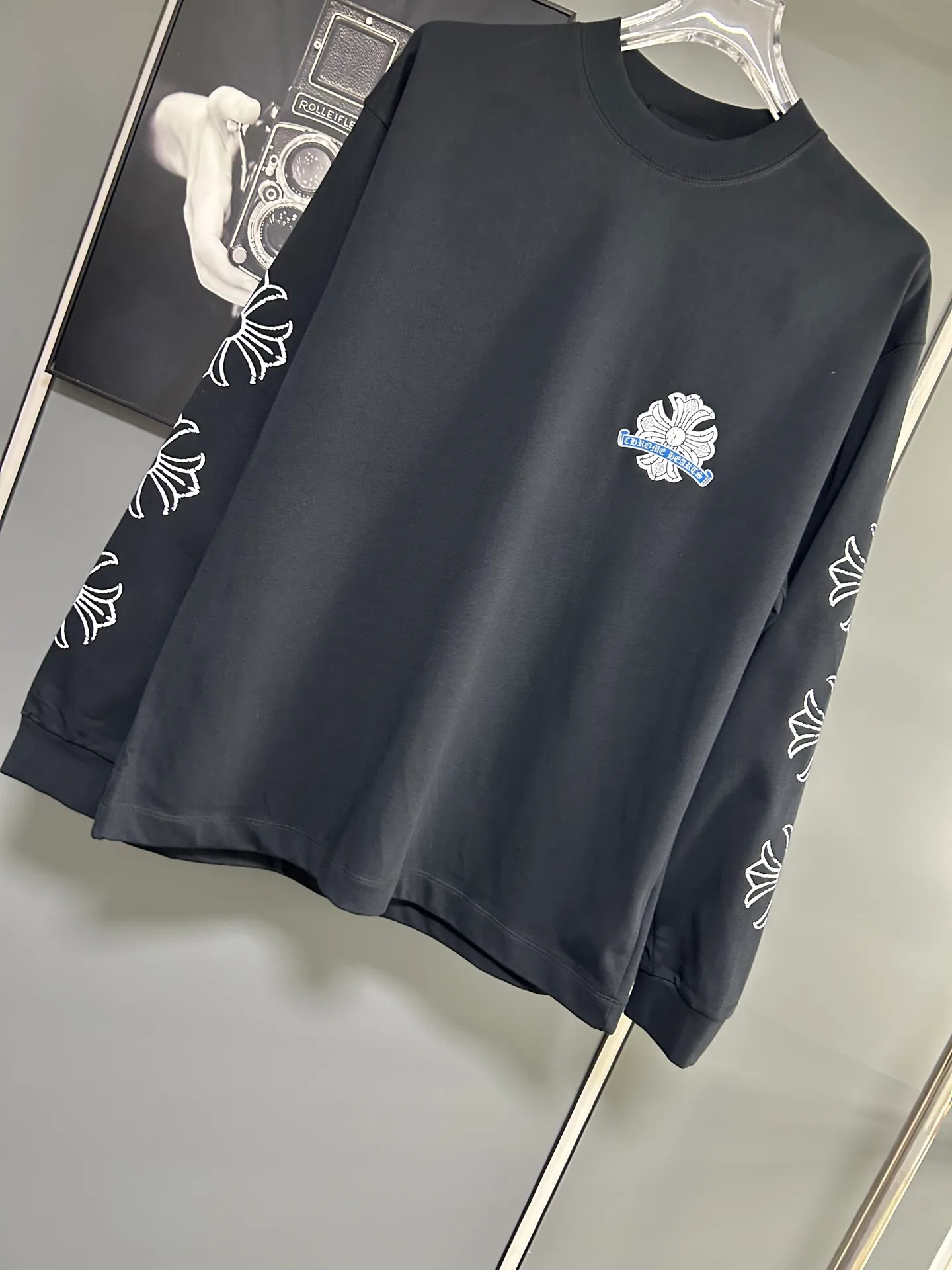 P230 2026 new (exclusive) Chrome Hearts autumn and winter limited edition heavyweight high-weight long-sleeved T-shirt, customized Dreamweaver Yayun ribbed cotton designer concept style Fabric: Heavy 380g Size: S M L XL Color: White Black